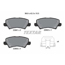 Satz Bremsbeläge Bremsklötze hinten für KIA Picanto 2 TA 3 JA | 24422324