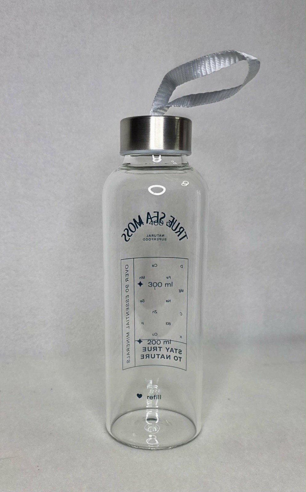 True Sea Moss Natural Superfood Glass Infuser Bottle Stainle