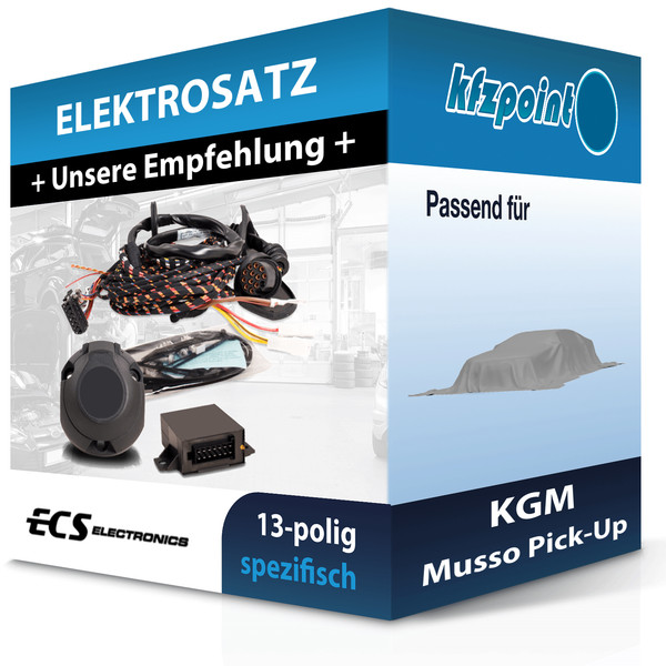 ECS E-Satz 13Polig Fahrzeugspezifisch Passend für KGM Musso Pick-Up Elektrosatz-image