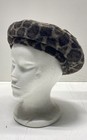 Free People Understated Leather Women's Brown Leopard Print Beret Hat NWT OS — photo 1