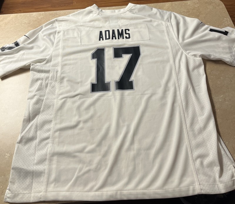 Davante Adams #17 Las Vegas Raiders Men's Game Jersey White Size 3XL