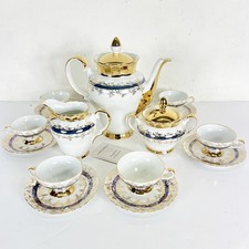 Servizio da caffe antico in porcellana Bavaria anni 40 tazze tazzine oro 15 pz