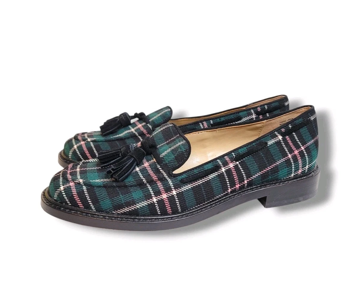 ANN TAYLOR Black, Blue and White Loafer with Black Suede Trim and Tassle Size 10 D0106 - Black Suede Tassel Loafer – ALDEN SHOES main image 2