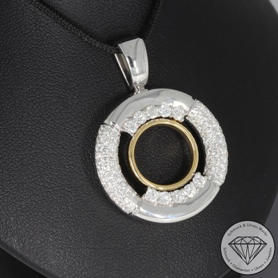 Wert 12390   Bicolor Brillant Anhänger (1,85 carat) 750 18 Karat Weiß Gold xxyy