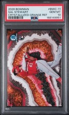 2026 Bowman Sal Stewart #BWC-11 RC Crystallized Orange Refractor /25 PSA 10
