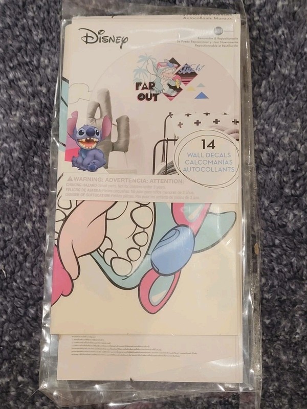 💥 Disney's Lilo & Stitch 14 Far Out Wall Decals Removable Stickers Repositional
