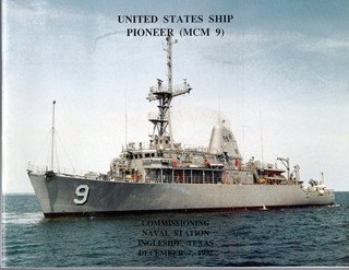 USS Pioneer MCM 9 Commissioning Ceremony Program 1992
