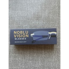 NoBlu Vision Blue Light Blocking Glasses Rimless Gold Accents Computer Eyewear