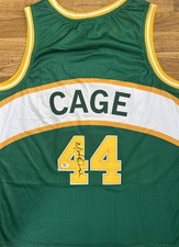 Michael Cage Signed Autographed Seattle Supersonics Champion Jersey PSA/DNA COA