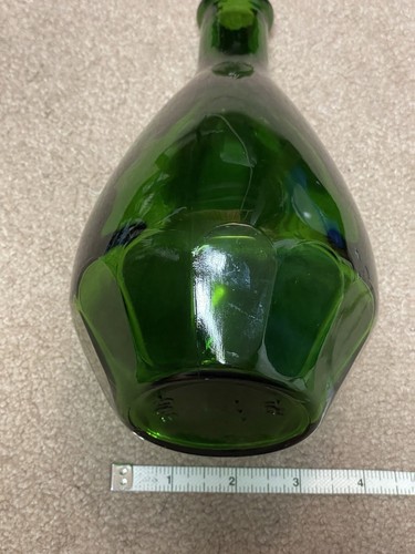 Vintage 596 RL Ralph Lauren Bottle Liquor Decanter Glass Genie Green Bottle Vase - Picture 2 of 5
