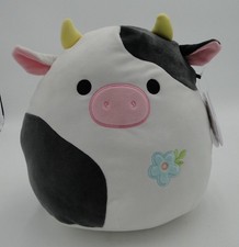 Original Squishmallows Connor The Cow w/ Flower 11" Plush Easter 2024 New w/ Tag