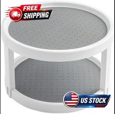 2Tier 10Inch Lazy Susan Turntable Organizer, Non-Skid Pantry or Cabinet Spinner
