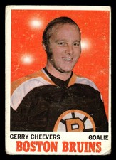 1970-71 Topps #1 Gerry Cheevers (HOF) - Boston Bruins (Low Grade)