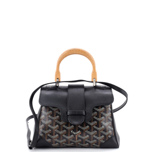 Goyard Saigon Top Handle Bag Coated Canvas with Leather Mini