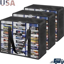 Extra Large Storage Bags DVDs Blu-rays CDs Multi-Purpose Zipper Cases 3 Pack New