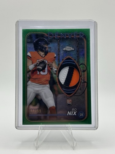 Bo Nix [Green Refractor] #CRR-BN 2024 Topps Chrome Rookie Relic card