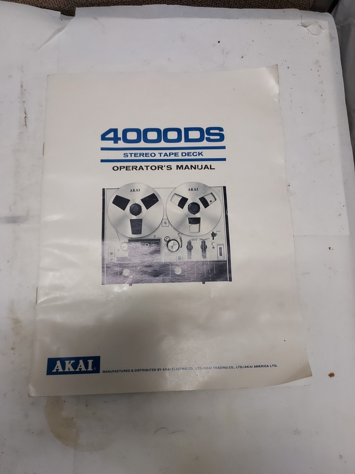Original Akai 4000DS Stereo Tape Deck Operator's Manual