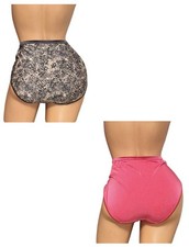 Lot of 2 Vanity Fair Shiny Silky Satin Trim Nylon Panties 7/L NOS