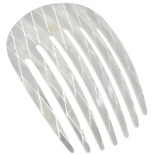 Paris CP3408 French Hair Side Comb Rounded, Nacro White, Handmade French Twist H