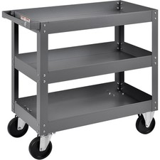 3 Shelf Deep Tray Steel Stock Cart 800 Lb. Capacity 30"L x 16"W x 32"H