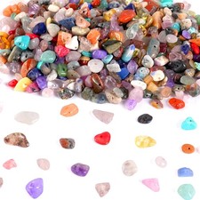 500pcs Natural Chip Stone Beads Multicolor 5mm to 8mm Irregular Gemstone Heal...