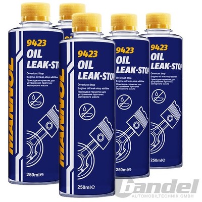 5x 250 mL MANNOL ÖLVERLUST STOP MOTORDICHTMITTEL ADDITIV OIL LEAK STOP