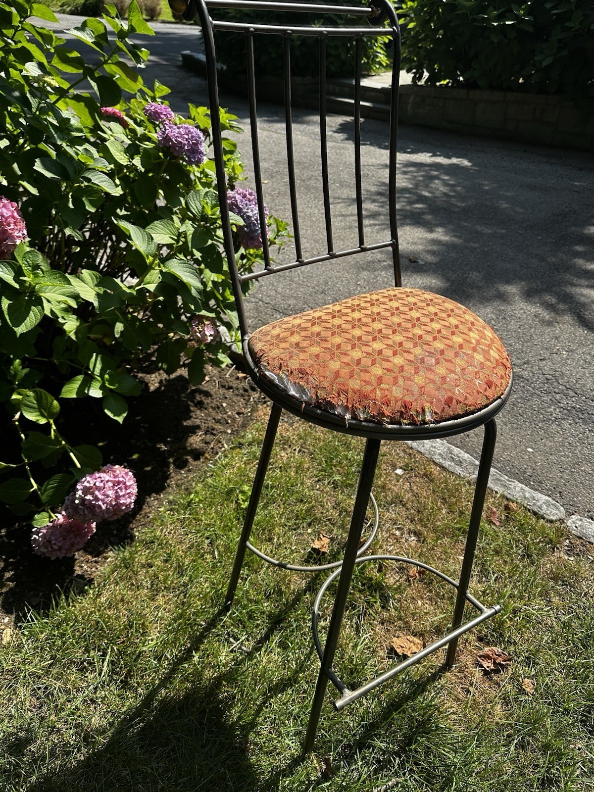 Charleston Forge Wrought Iron Swivel Metal Bar Stools" seat height