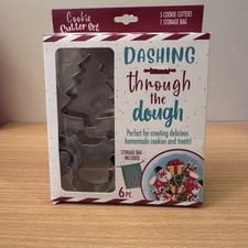 Dashing Through The Dough 6PC. Cookie Cutter Set. I Storage Bags And 5 Cutters