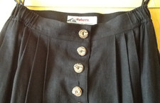 Alphorn Trachtenrock schwarz langer Rock Leinen geknöpft NEUWERTIG Größe 38 /19