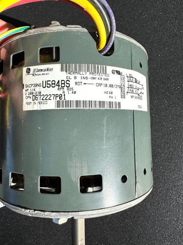 GE Commercial Motors Model# 5KCP39NG U584BS. 1PH, 200-230V, 1/4 HP RPM 825