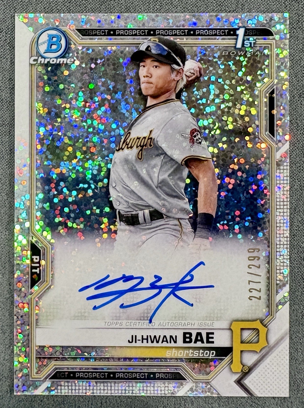 2021 Bowman Chrome - Ji-Hwan Bae 1st - AUTO - Speckle /299 - Pirates Autograph