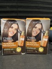 2 Brazilian Keratin Straightening Home Treatment w/ Hyaluronic Acid Open Box