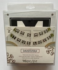 David Tutera Mr  Mrs True Love Bunting Banner Hanging Sign Wedding Party Props