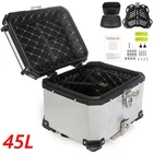 Aluminum Trunk 45L Motorcycle Top Case Luggage Storage Rear Tour Tail Box Silver