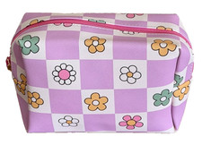 Ulta Purple Floral NEW Cosmetic Bag Makeup Travel Toiletry Vinyl 10" x 5.5" NEW
