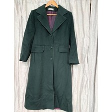 Vintage Forecaster of Boston Wool Coat Forest Green Long Trench ILGWU 80s 90s