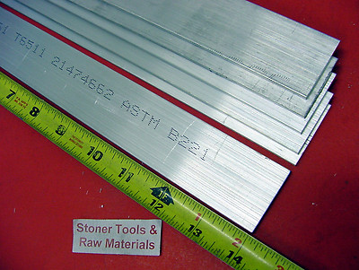 4 Pieces 6061-T6511 Aluminum Flat Bar – 1/4" X 1/2" X 12" Long, USA Made Mill Stock For DIY & Fabrication