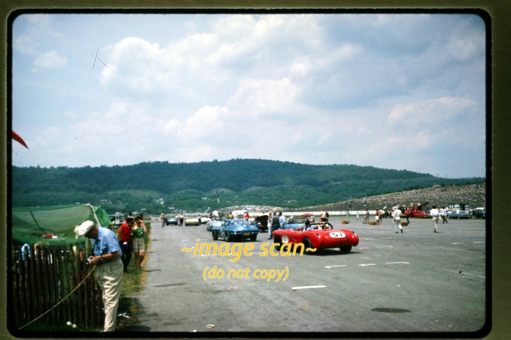 Corvette Cars Race Racing at Cumberland Maryland in 1960's, Kodachrome Slide a2c