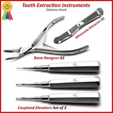 Basic Tooth Extraction Kit Coupland Dental Extracting Elevators Rongeur Pliers