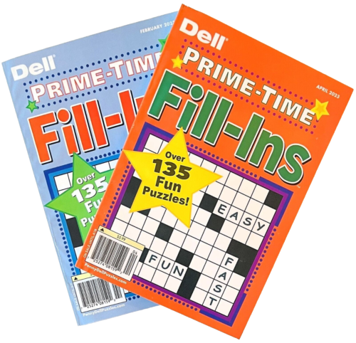 NEW Lot of 2 Penny Press Dell Prime Time Fill In Puzzle Books 135 Puzzles Each! - Picture 1 of 2