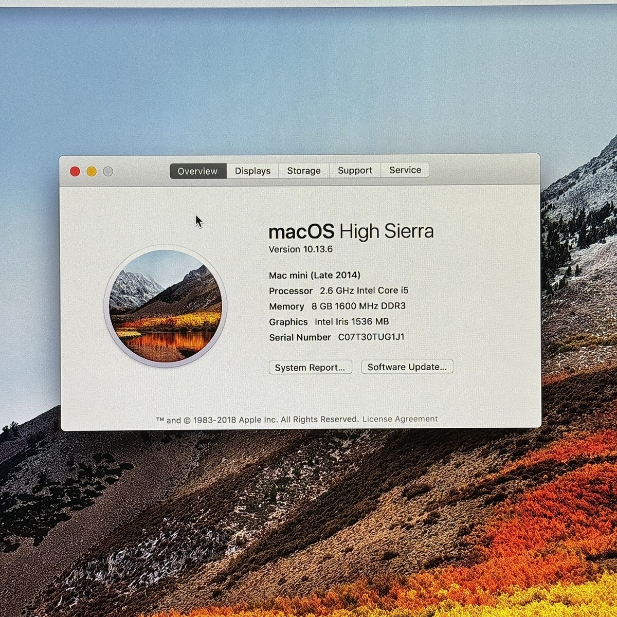 Apple Mac Mini Late 2014 (A1347) | i5-4278U 2.6GHz | 8GB RAM | 1TB