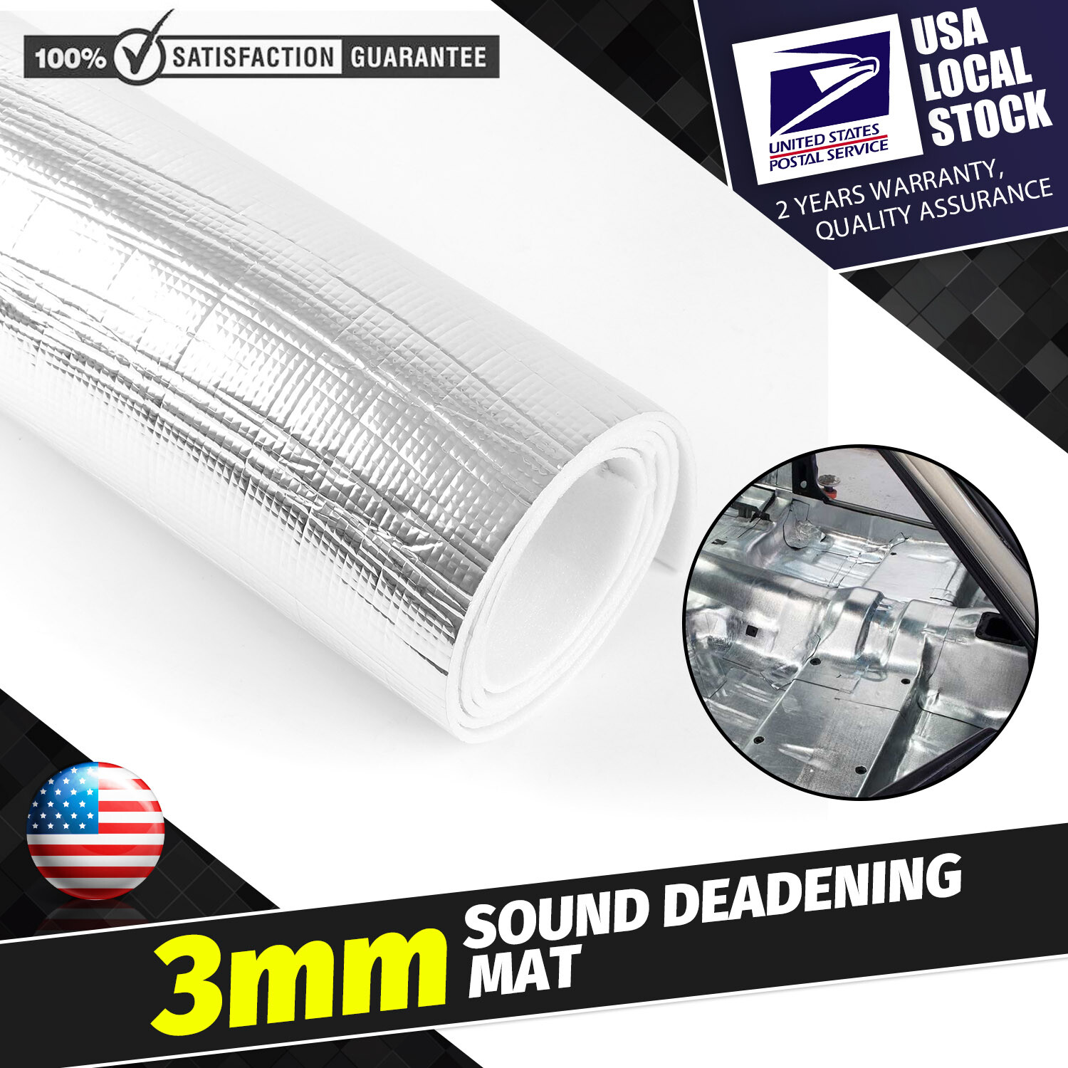 43sqft Thermal Sound Deadener Car Home Heat Shield Insulation Noise Reduce Mat