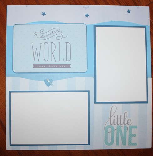 baby boy scrapbook pages 2 each 12 x 12 handmade assembled "little one" pages - Picture 6 of 6