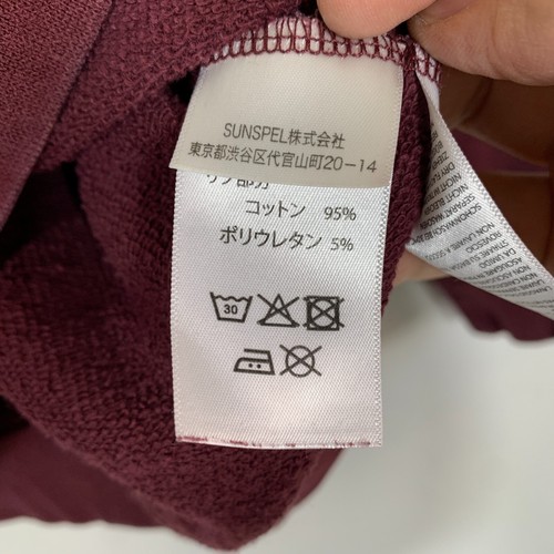 Sunspel Mens Crewneck Loopback Sweatshirt Pullover Burgundy Sz L Portugal Made - Picture 7 of 13