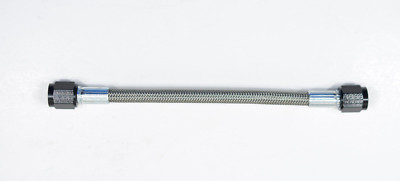 6'' Long Fragola -4 AN To 4 AN Braided Stainless Steel PTFE Hose Assembly, Black