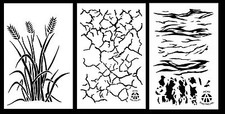 3PACK Camouflage Camo Paint Duck Boat Stencils 14" - Cracked Earth Wheat Tiger