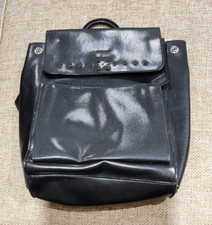 New Black Mondani Women S. Leather Backpack Handbag 12x12 - 3 Compartments
