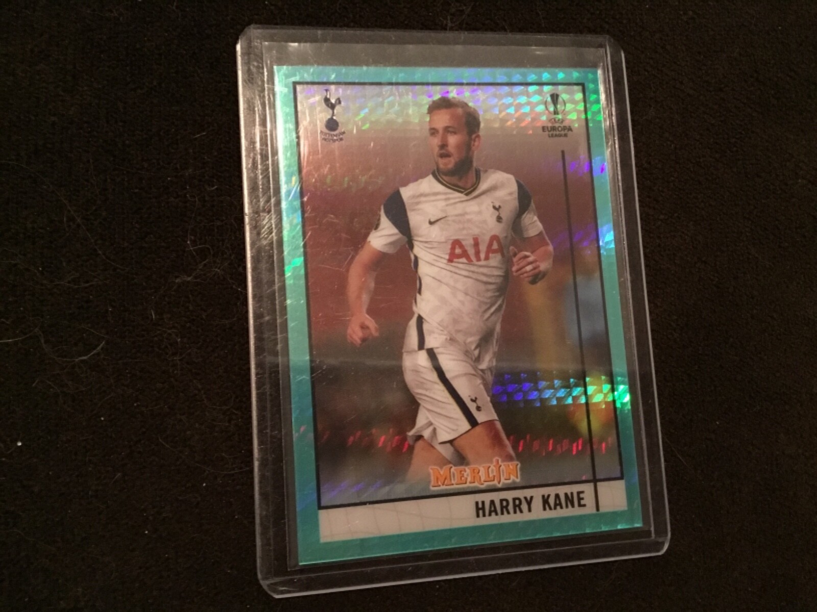 2020-21 Topps UEFA Merlin Chrome  Harry Kane Aqua Prism Refractor #6 + bonus EPL
