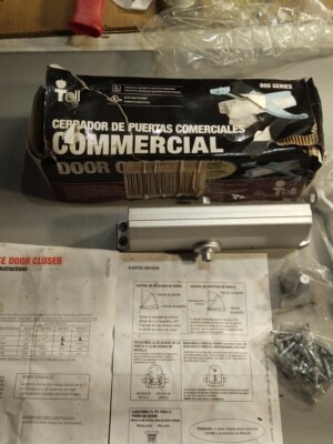 Door Closer Arm Heavy-Duty 4-Tension Adjustable Aluminum Commercial w/ Hardware