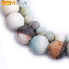 2mm Big Hole Amazonite Gems Frosted Matte Loose Beads For Jewelry Making 15''